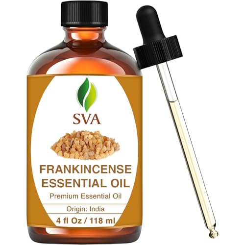SVA Frankincense Essential Oil - 4 Fl Oz, Natural, for Aromatherapy & Skin Care