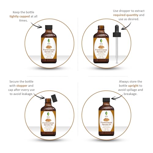 SVA Frankincense Essential Oil - 4 Fl Oz, Natural, for Aromatherapy & Skin Care