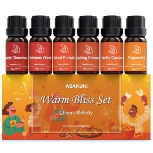 ASAKUKI Peppermint, Vanilla Cupcake, Sparkling Cinnamon Essential Oils 6 x 10 ml
