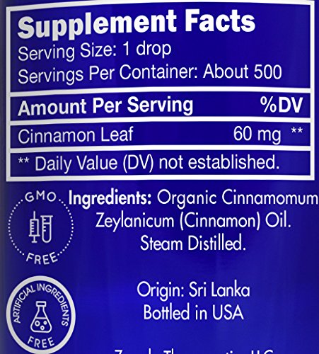 Zongle Therapeutics Organic Cinnamon Essential Oil, Food Grade, 1 OZ