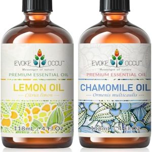 EVOKE OCCU Lemon Essential Oil and Chamomile Essential Oil for Stress Relief and Relaxation - 4 Fl Oz | EVOKE OCCU Lemo
