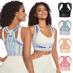 Fit Geno Posture Corrector for Women: Neck Shoulder & Upper Back Pain Relief - Adjustable Lightweight Brace for Improved